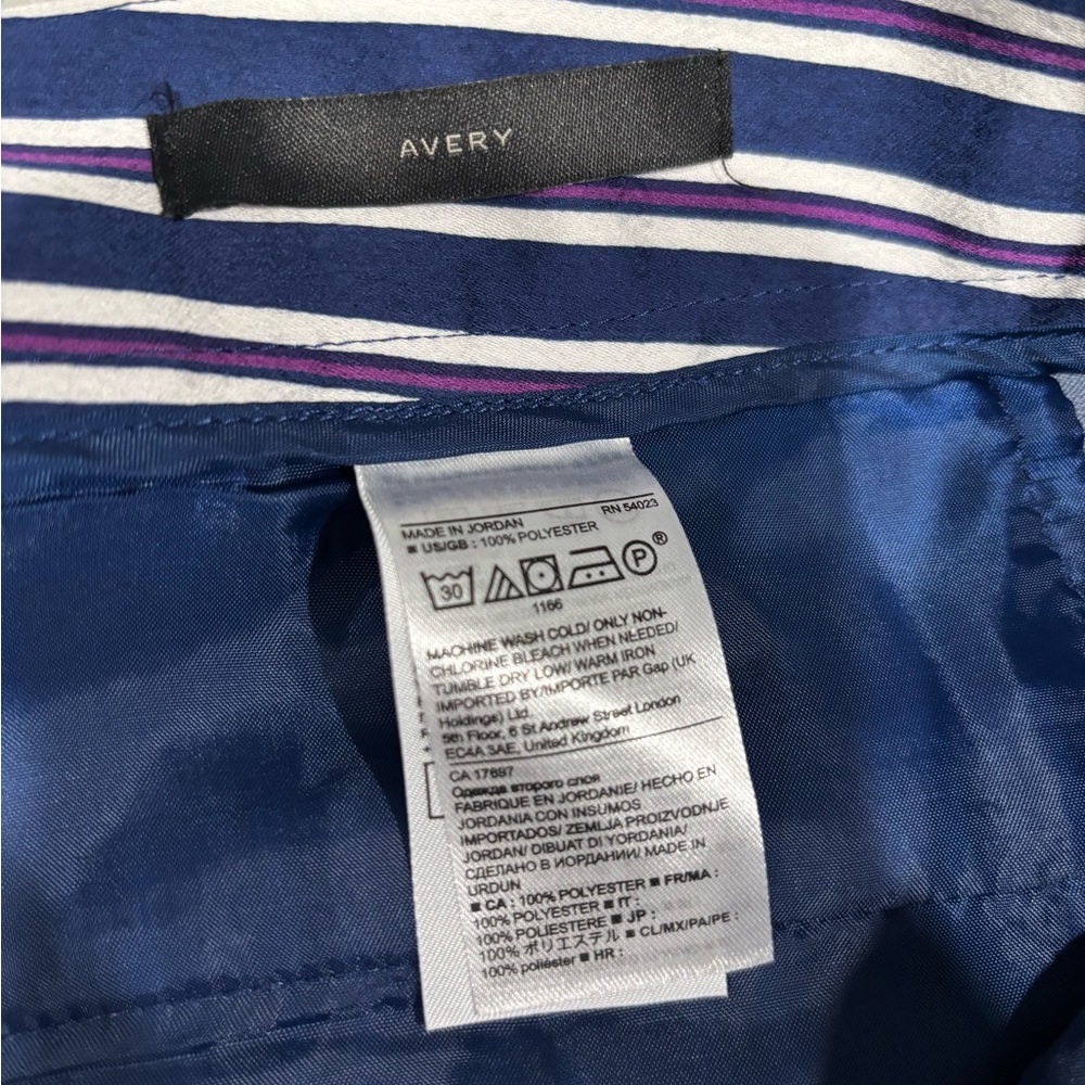 Banana Republic Blue and White Striped Shirt, Size:12, available in Petites - Picture 10 of 11
